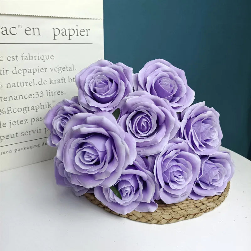 bouquet de roses artificielles pour mariage et décoration intérieure - vue 6 sur 30