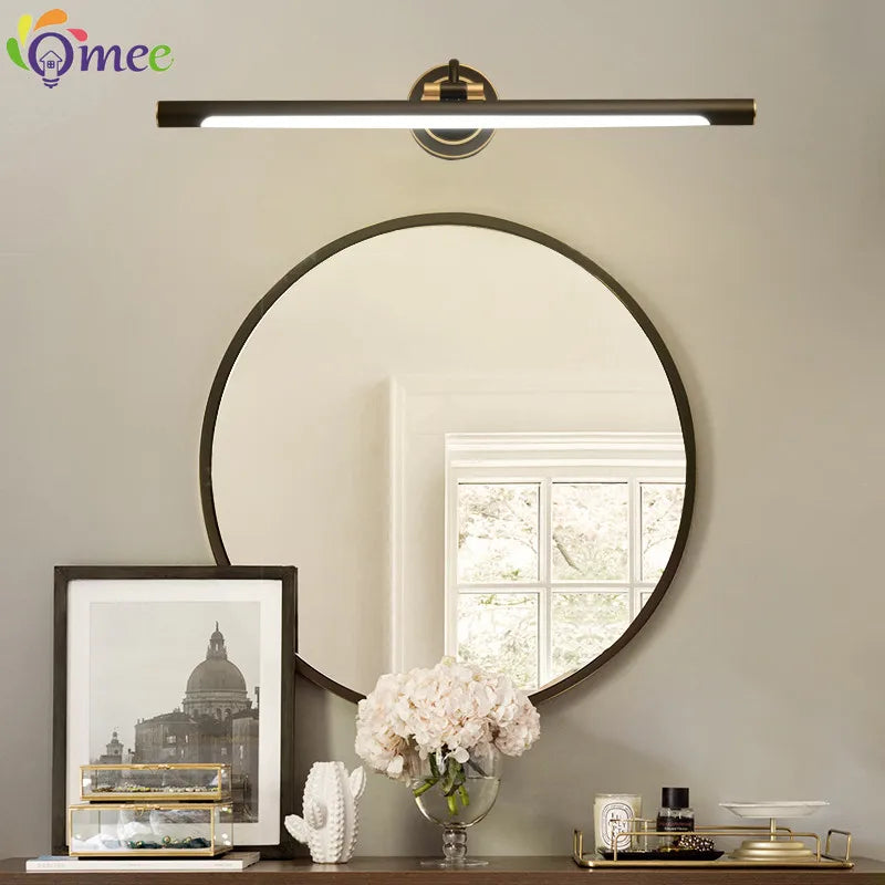 Américain Led salle de bain applique miroir lampe noir Bronze lampes de vanité pour la maison moderne intérieur appliques murales luminaire Makeu - vue 5 sur 11