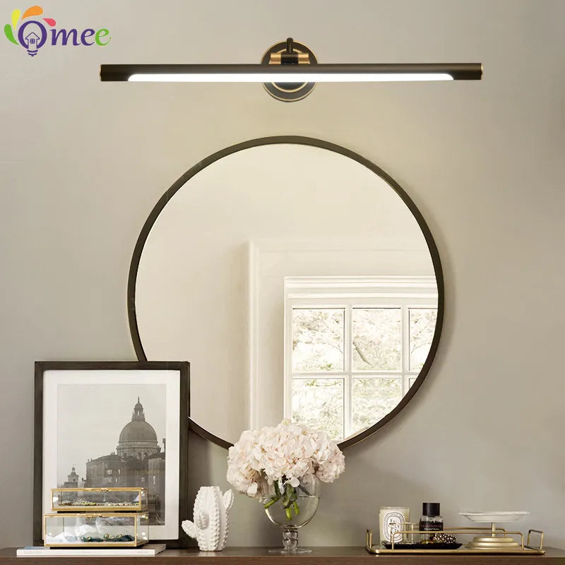 Américain Led salle de bain applique miroir lampe noir Bronze lampes de vanité pour la maison moderne intérieur appliques murales luminaire Makeu