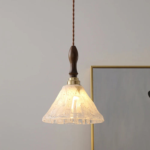 Suspension rétro led en verre décoratif - vue 7 sur 13