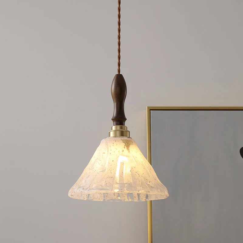 Suspension rétro led en verre décoratif - vue 6 sur 13