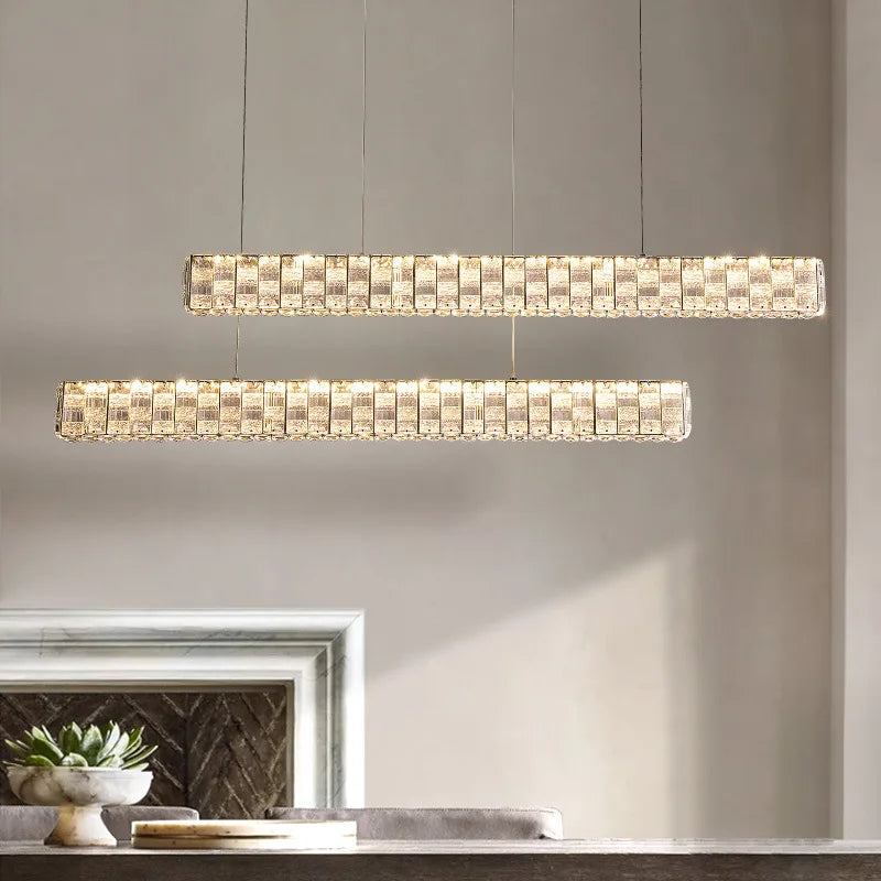 lustre en cristal postmoderne pour bar et salon - vue 3 sur 8