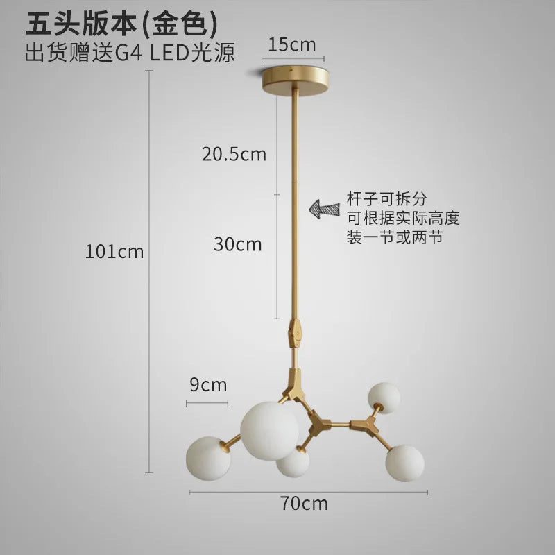 lustre moderne nordique pour décoration intérieure élégante - vue 15 sur 18