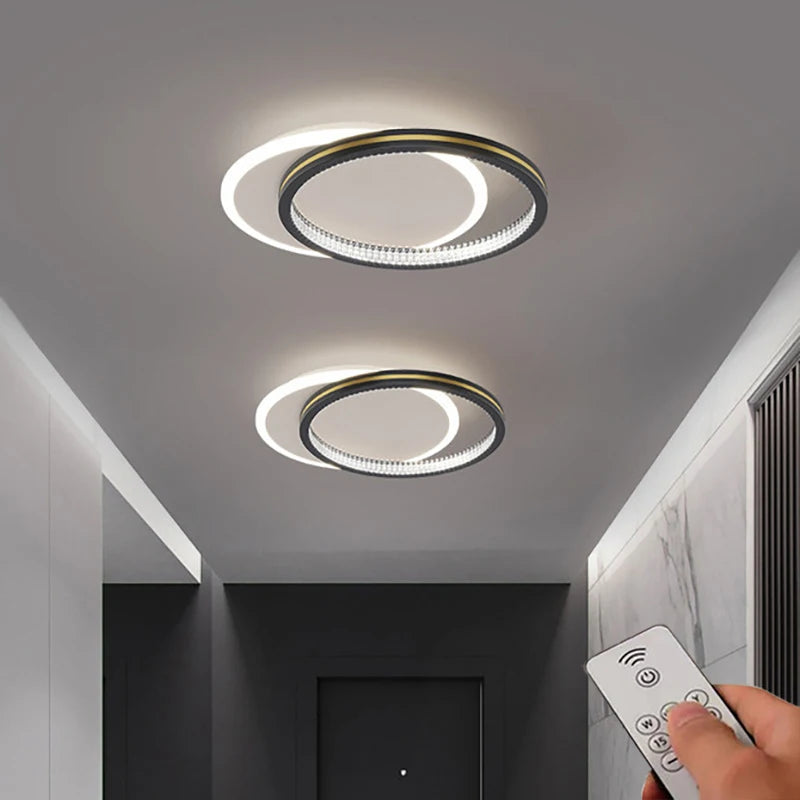 Plafond moderne à LEDs lampes pour salon chambre luxe décor luminaires intérieur couloir plafonnier avec télécommande - vue 2 sur 14