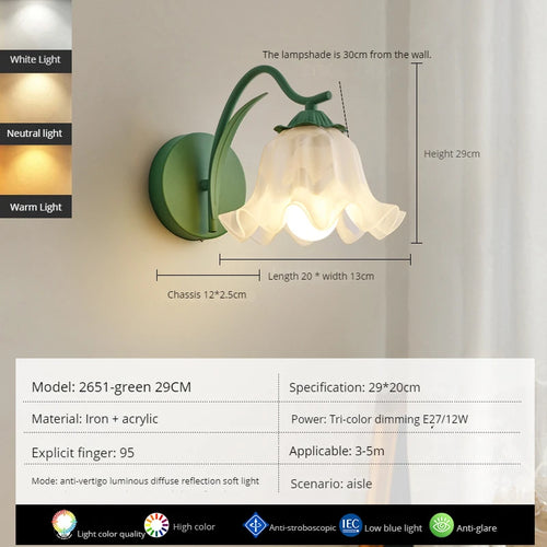 applique murale led moderne en forme de fleur décorative pour intérieur - vue 5 sur 8