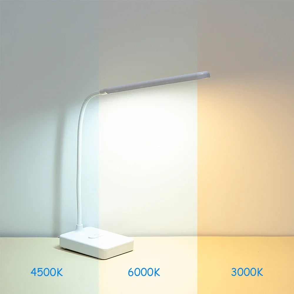 lampe de bureau tactile led pliable col de cygne protection des yeux - vue 4 sur 13