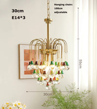 plafonnier tendance angel's tear cristal led moderne élégant suspendu