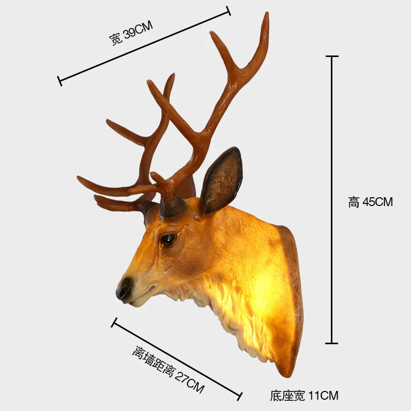 applique murale moderne en bois de cerf avec lumière led décorative - vue 11 sur 14