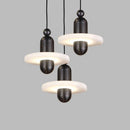 Suspension design led en marbre et aluminium avec cordon réglable