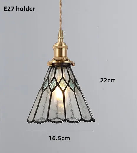 suspension nordique en verre teinté et cuivre élégant - vue 11 sur 25