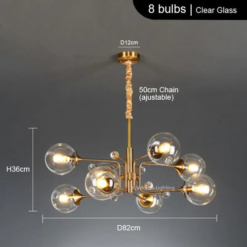 lustre led moderne 10 globes luminaire décoratif - vue 14 sur 18
