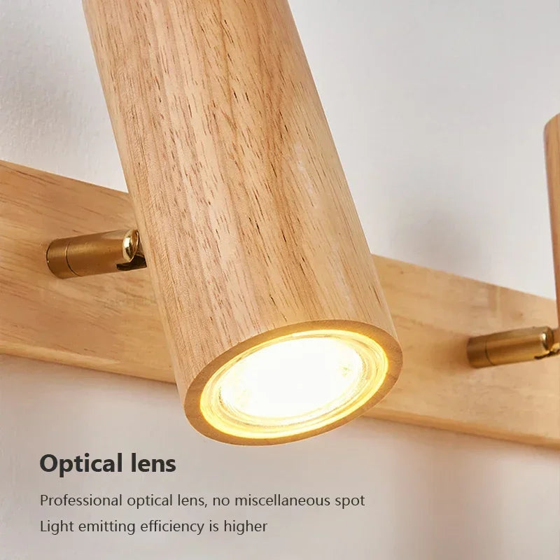 applique murale en bois nordique à led design moderne pour intérieur - vue 4 sur 10