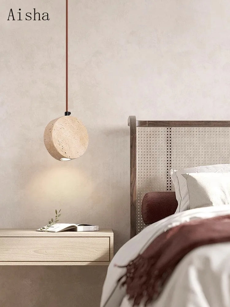 suspension japonaise wabi-sabi en pierre pour décoration intérieure - vue 5 sur 7
