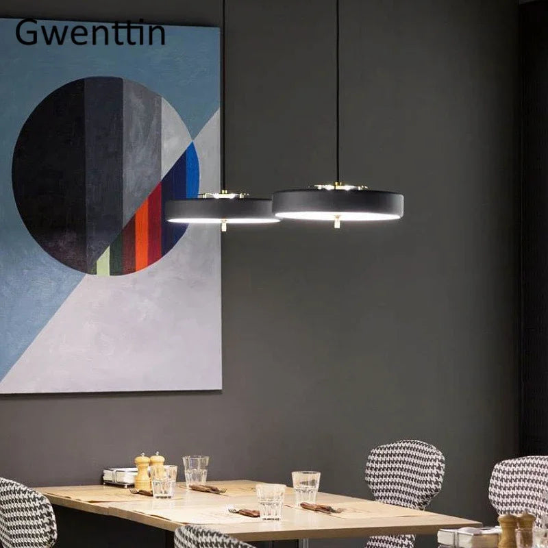 suspension ronde nordique luminaires led pour décoration moderne - vue 5 sur 9