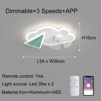 plafonnier ventilateur avec lumières design avion télécommande pour enfants