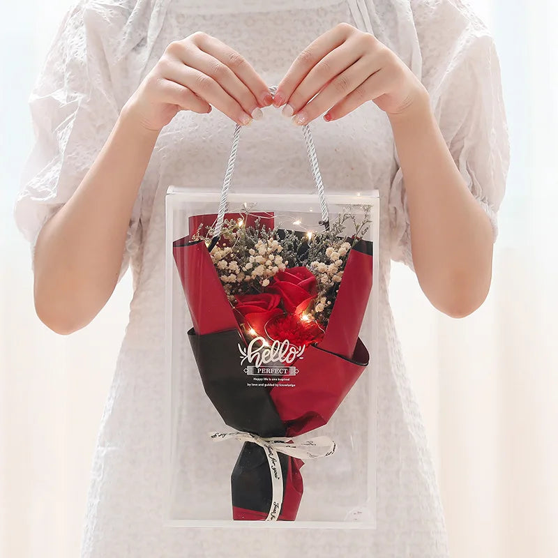 bouquet de roses artificielles cadeau pour la saint valentin décorations mariage - vue 9 sur 11