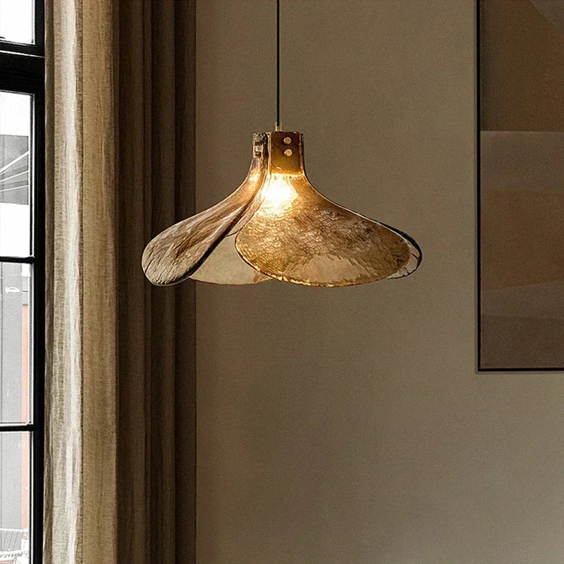 suspension en verre led au design créatif et luxueux - vue 4 sur 8
