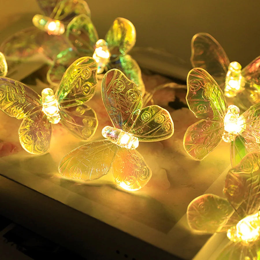 guirlande lumineuse papillon à led pour décoration festive - vue 5 sur 8