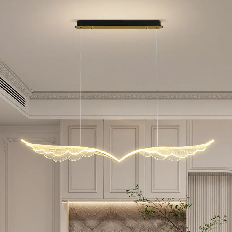 lustre nordique de luxe ailes artistiques éclairage intérieur