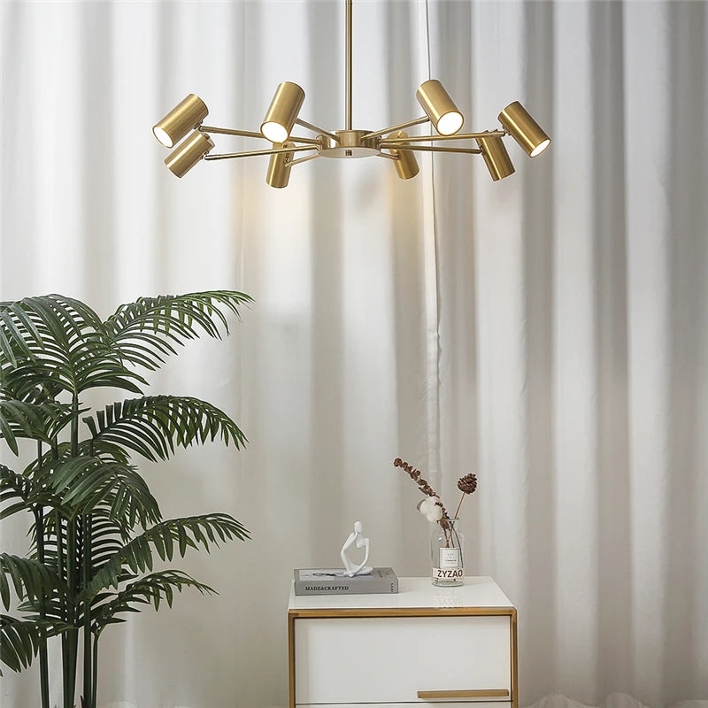 lustre nordique minimaliste moderne réglable multi-têtes créatif