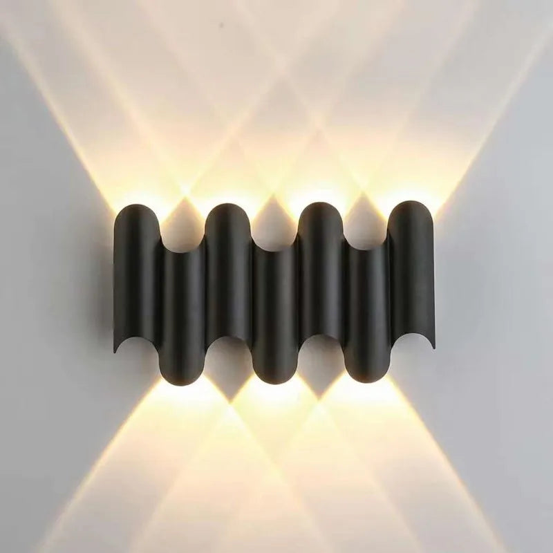 Applique murale LED lumière extérieure étanche IP65 porche jardin applique et intérieur chambre chevet décoration éclairage lampe en aluminium doré - vue 4 sur 15