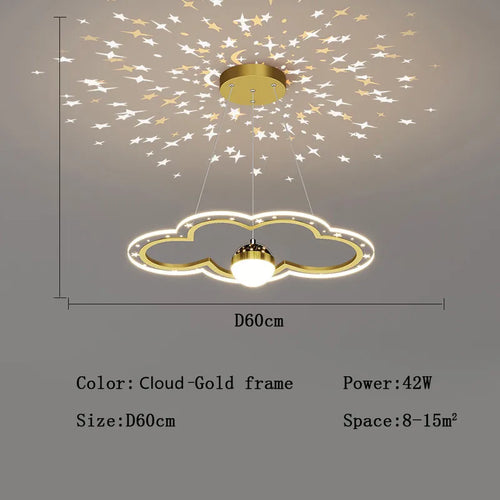 lustre étoile créatif lumineux pour chambre d'enfants - vue 13 sur 21