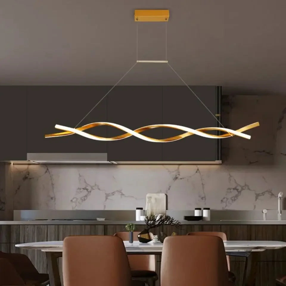 lustre led rotatif moderne à intensité variable pour éclairage décoratif - vue 4 sur 12