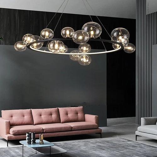 lustre en verre design moderne avec bulles pour intérieur élégant - vue 7 sur 18