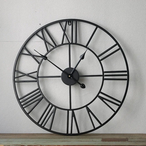 horloge murale moderne 3D rétro avec chiffres romains décoration intérieure - vue 5 sur 7