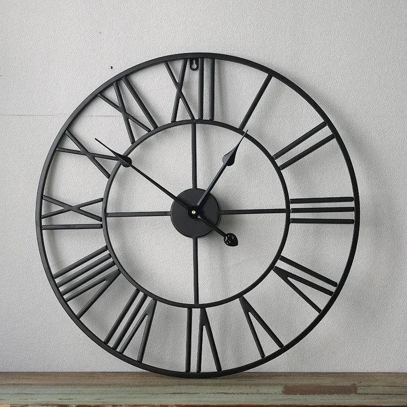 horloge murale moderne 3D rétro avec chiffres romains décoration intérieure - vue 5 sur 7