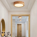 plafonnier led rond simple en bois nordique lampen