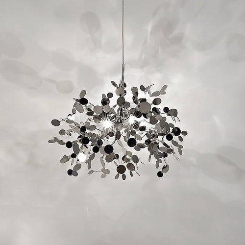 lustre moderne en acier inoxydable pour restaurant et boutique - vue 2 sur 24