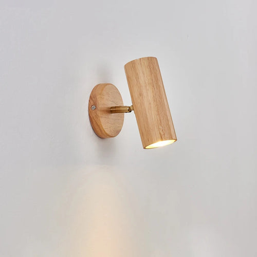 applique murale en bois style nordique led rotatif - vue 5 sur 9
