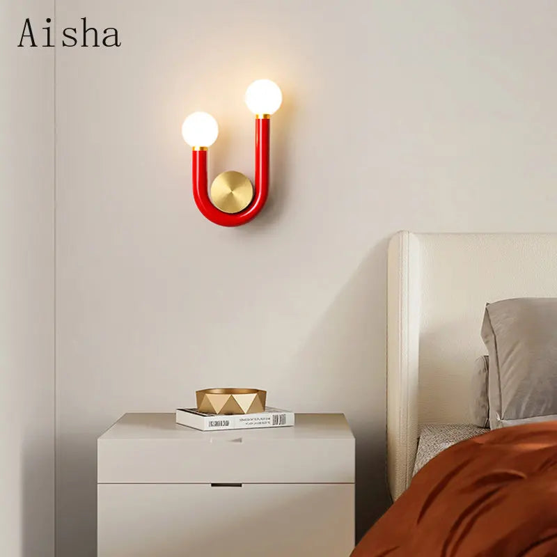 applique murale led créative en forme de u pour décoration enfant - vue 5 sur 11