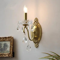 lampe en cristal rétro en cuivre pour décoration intérieure