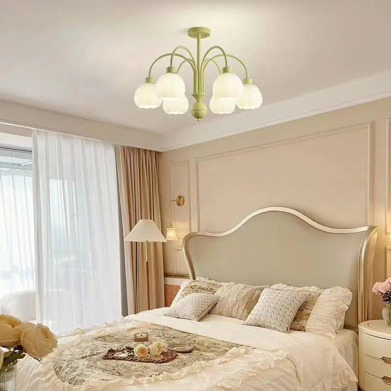 lustre européen en verre de citrouille éclairage led pour intérieur - vue 4 sur 10
