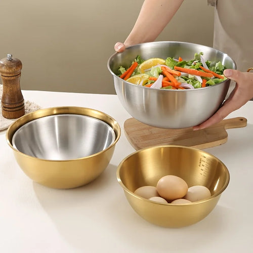 Set trois bols acier inoxydable cuisine mélange salades