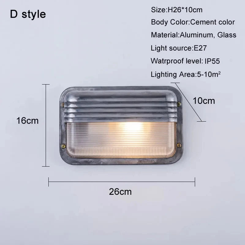 applique murale led rétro imperméable en aluminium idéale pour extérieur et intérieur - vue 7 sur 15