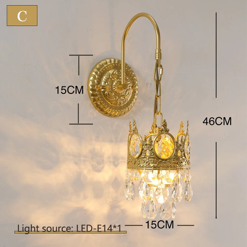 applique murale en cristal rétro pour décoration intérieure élégante - vue 10 sur 9