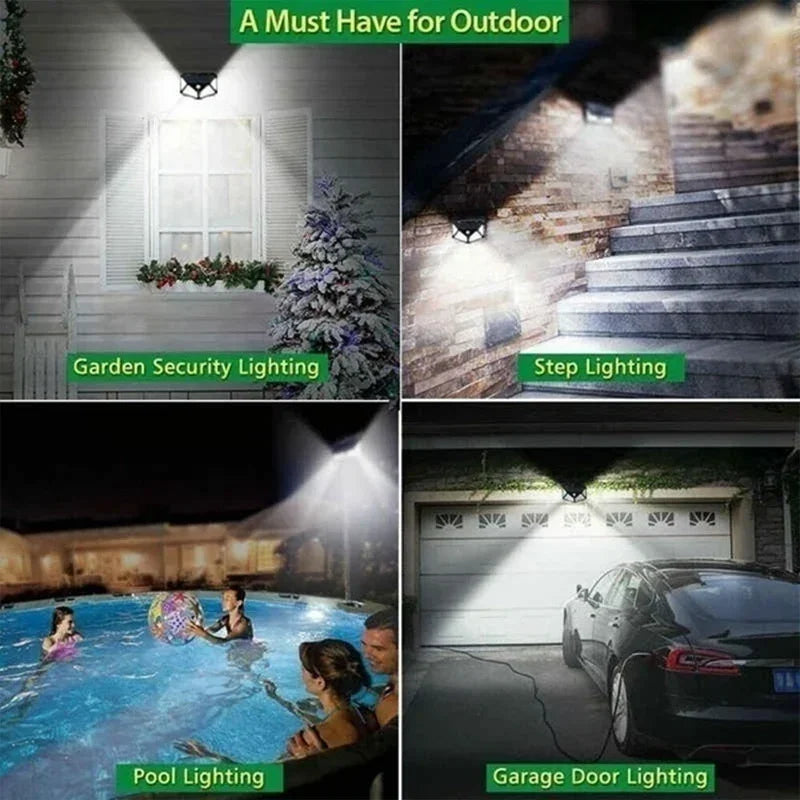 lot de lampes solaires à led avec capteur de mouvement pour jardin
