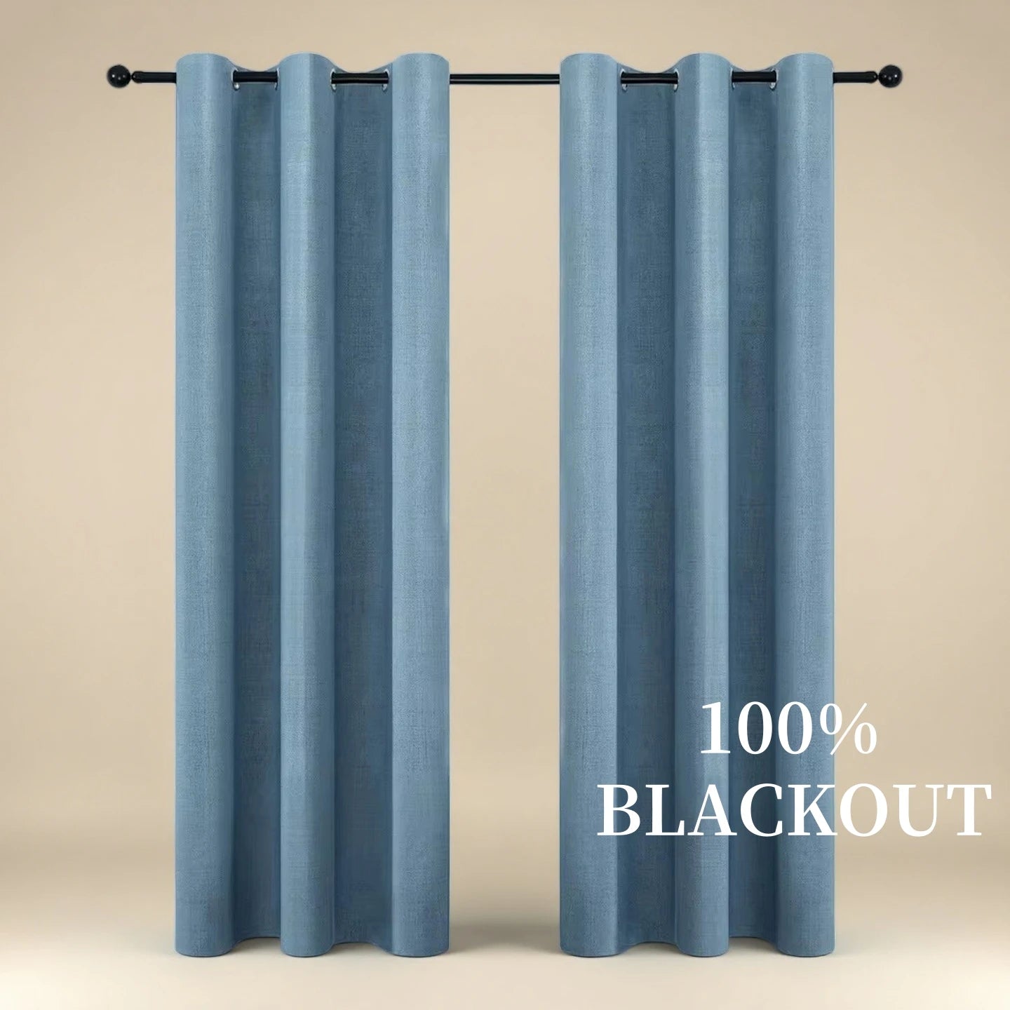 Rideau occultant faux lin sur mesure isolant thermique - vue 2 sur 11