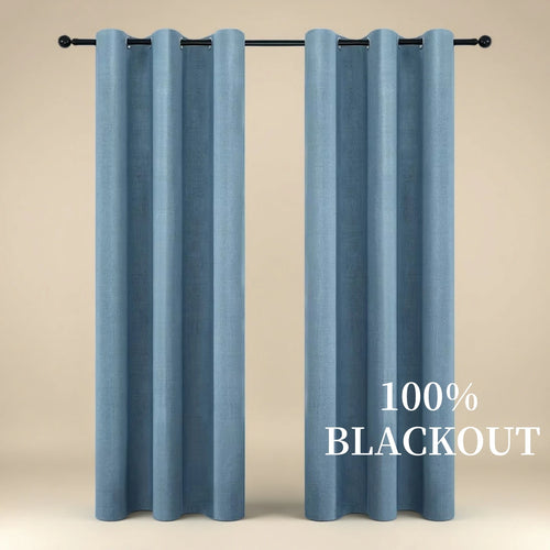 Rideau occultant faux lin sur mesure isolant thermique - vue 3 sur 11