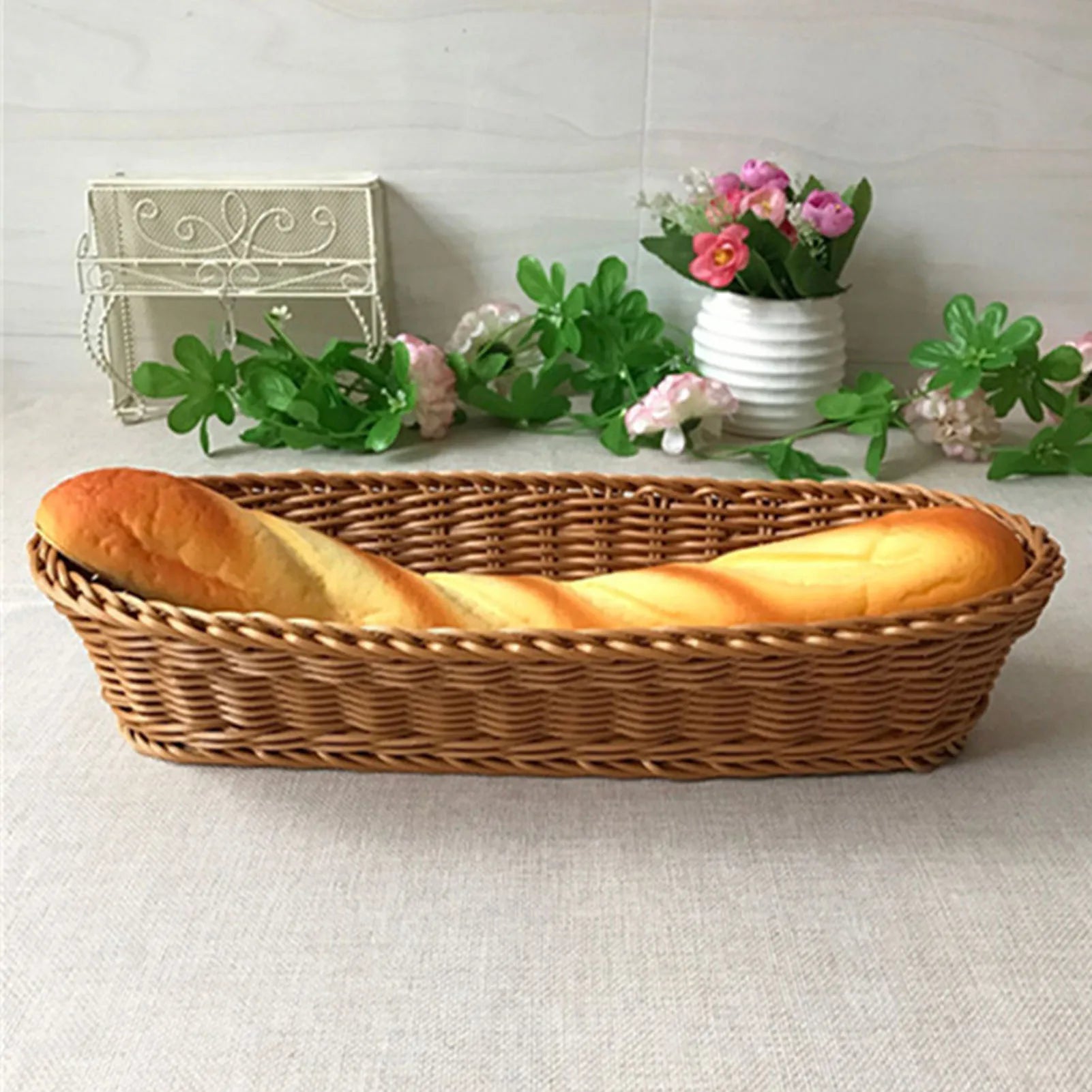 paniers ovales imitation rotin pour fruits et légumes de grande capacité - vue 3 sur 8