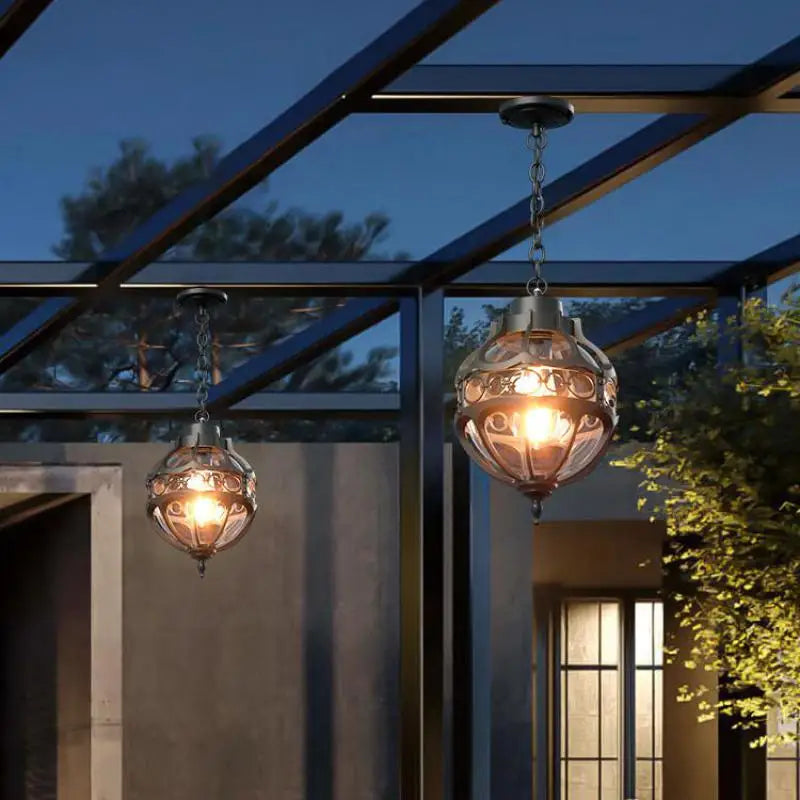 suspension industrielle en verre pour décoration intérieure et extérieure - vue 5 sur 10