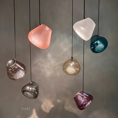lustre en verre design pour cuisine bar et restaurant - vue 3 sur 13