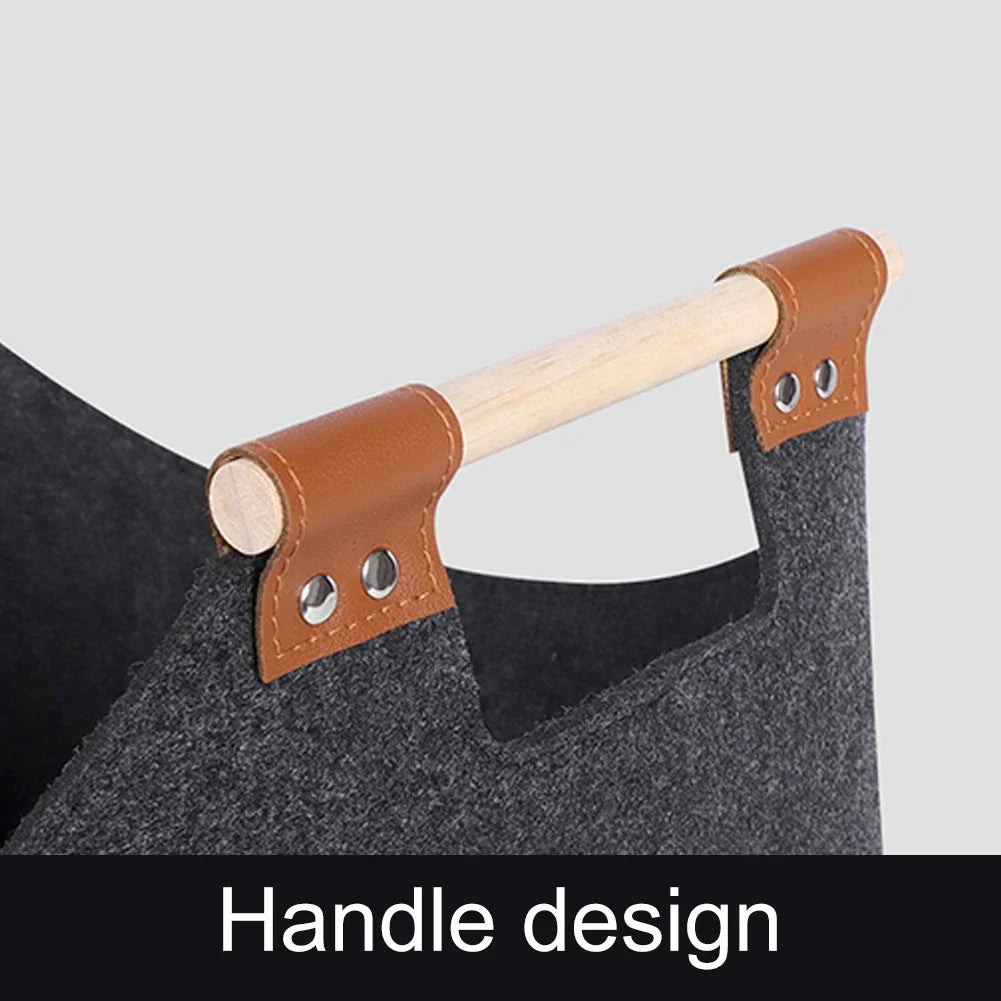 panier en feutre pliable pour rangement bois et vêtements - vue 8 sur 11