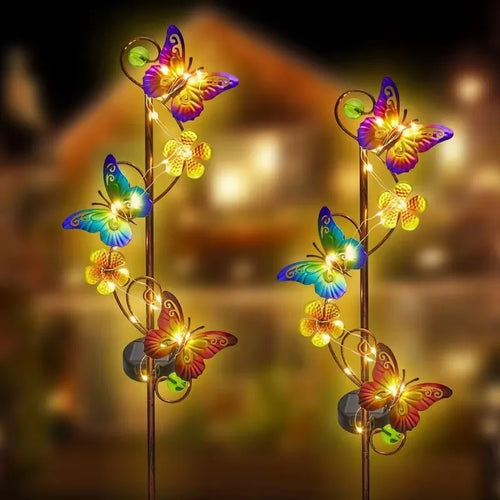 lampe solaire à led papillon décorative pour jardin extérieur - vue 3 sur 6