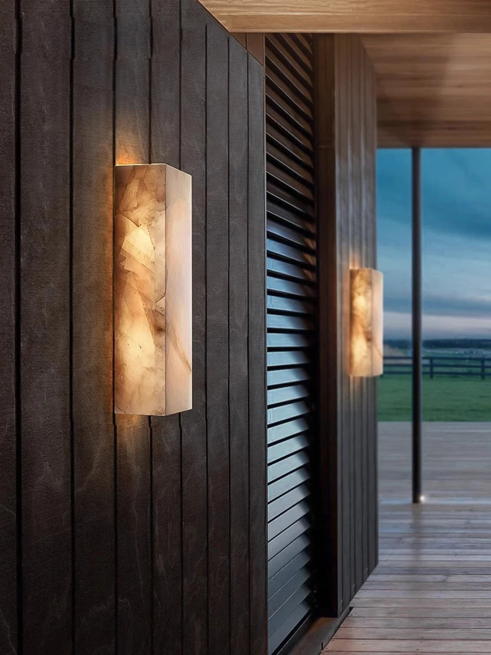 applique murale led rétro en marbre étanche pour extérieur - vue 4 sur 9