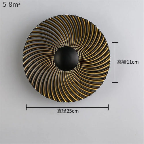 applique murale LED ronde en métal nordique décoratif pour intérieur moderne - vue 16 sur 23