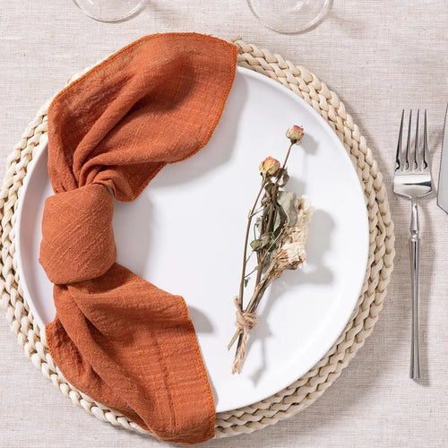 Serviette de table lot 10 gaze coton artisanale
